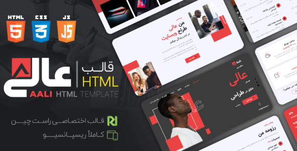 قالب HTML شخصی و رزومه عالی، Aali