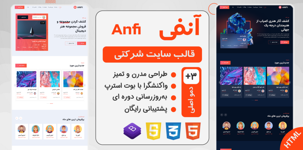 قالب HTML شرکتی Anfi، آنفی - قالب HTML راستچین