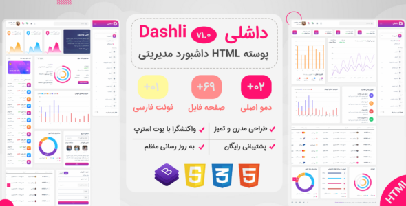 قالب مدیریت HTML داشلی، Dashli