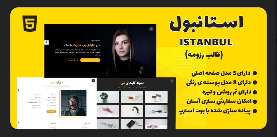 قالب Istanbul، قالب HTML شخصی استانبول - قالب HTML راستچین