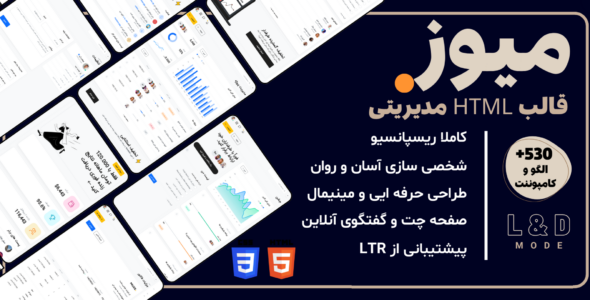 قالب HTML داشبورد مدیریت Muze