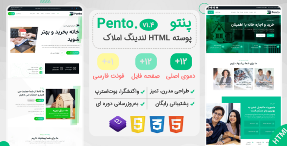 قالب HTML لندینگ پنتو، Pento